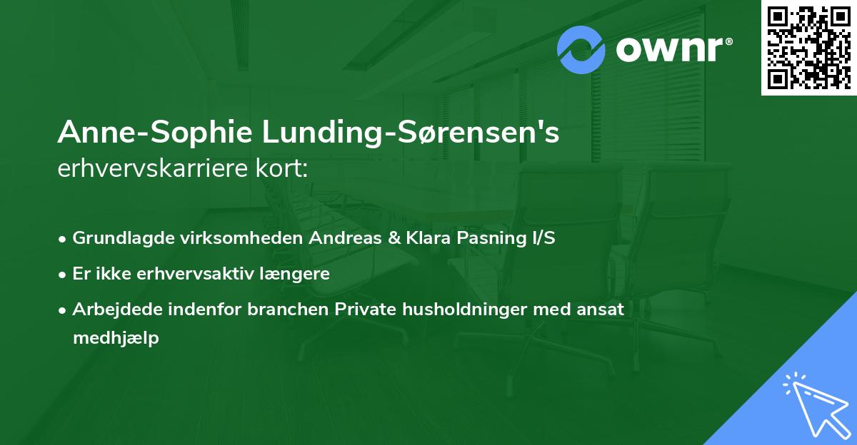 Anne-Sophie Lunding-Sørensen's erhvervskarriere kort