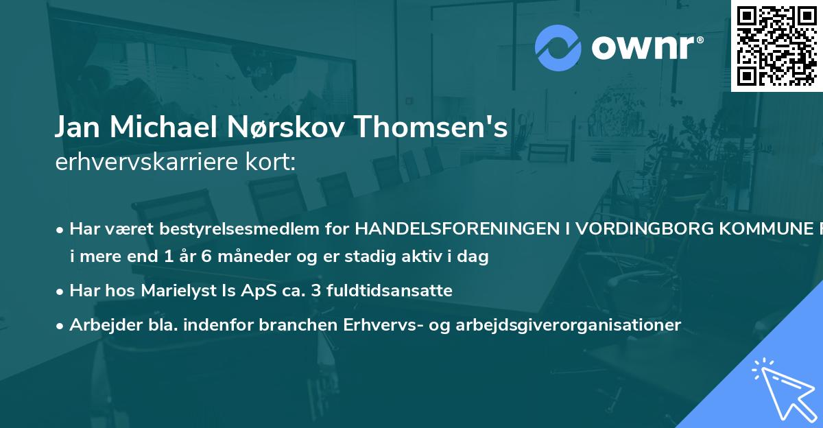 Jan Michael Nørskov Thomsen's erhvervskarriere kort