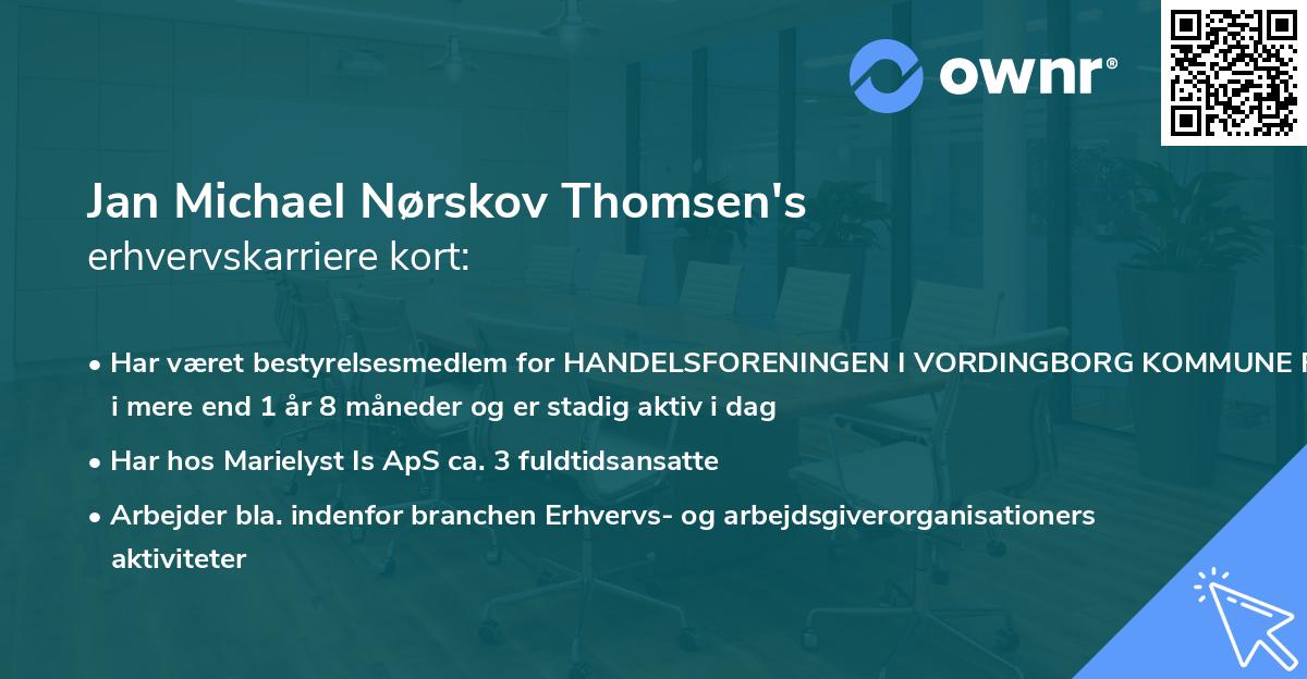 Jan Michael Nørskov Thomsen's erhvervskarriere kort