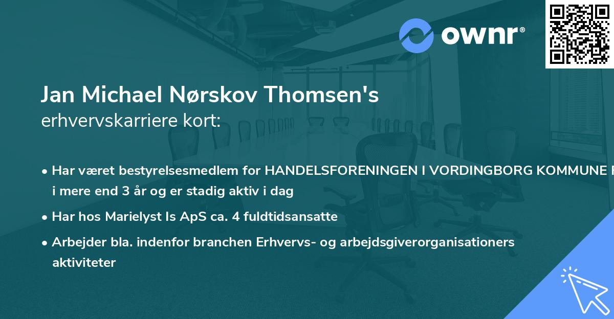 Jan Michael Nørskov Thomsen's erhvervskarriere kort