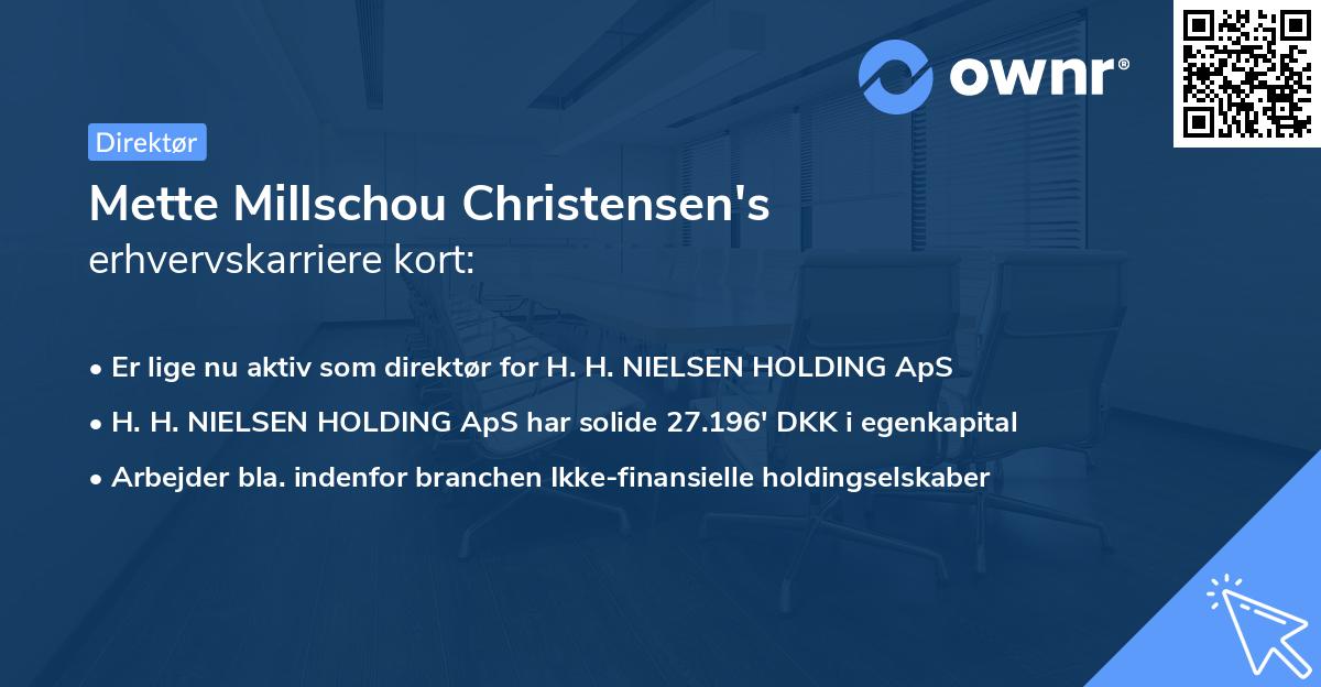 Mette Millschou Christensen's erhvervskarriere kort