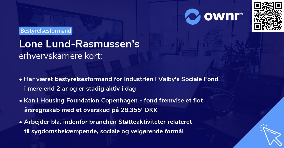 Lone Lund-Rasmussen's erhvervskarriere kort