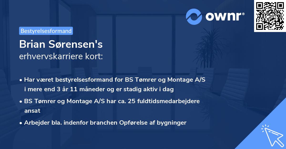 Brian Sørensen's erhvervskarriere kort