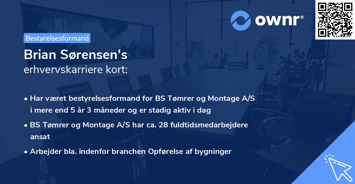 Brian Sørensen's erhvervskarriere kort