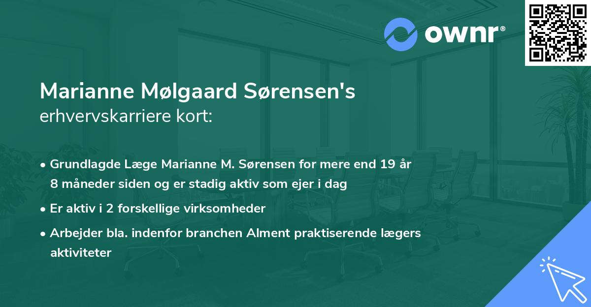 Marianne Mølgaard Sørensen's erhvervskarriere kort