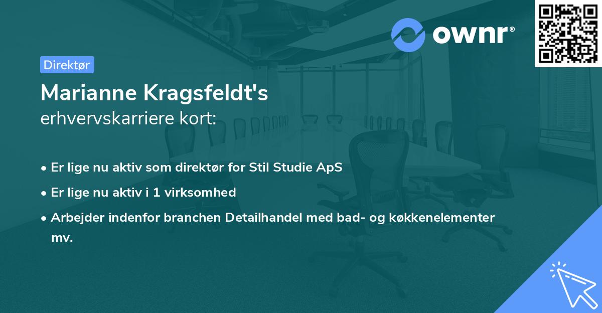 Marianne Kragsfeldt's erhvervskarriere kort