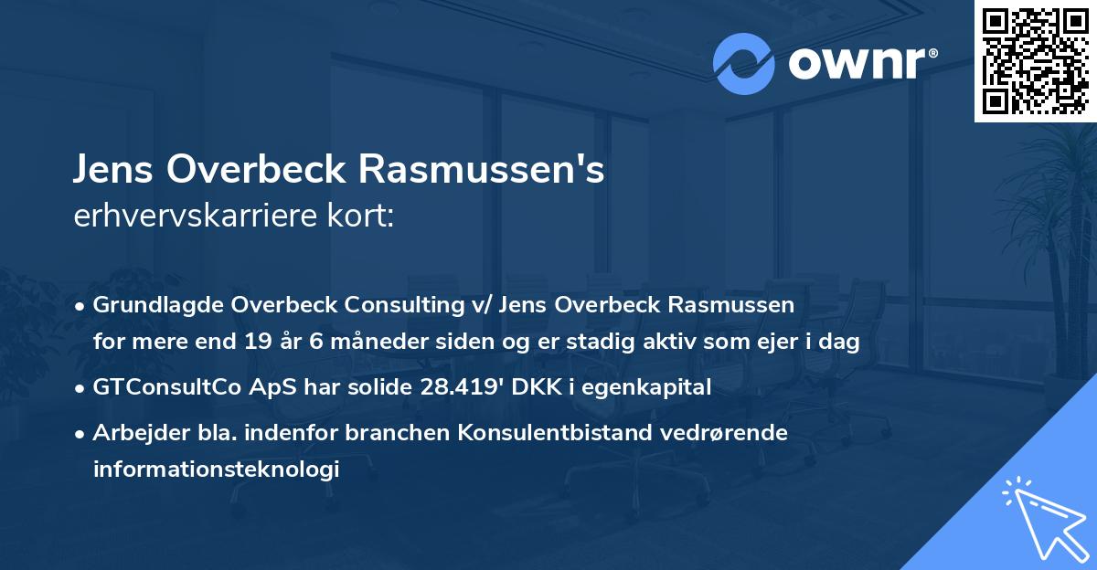 Jens Overbeck Rasmussen's erhvervskarriere kort