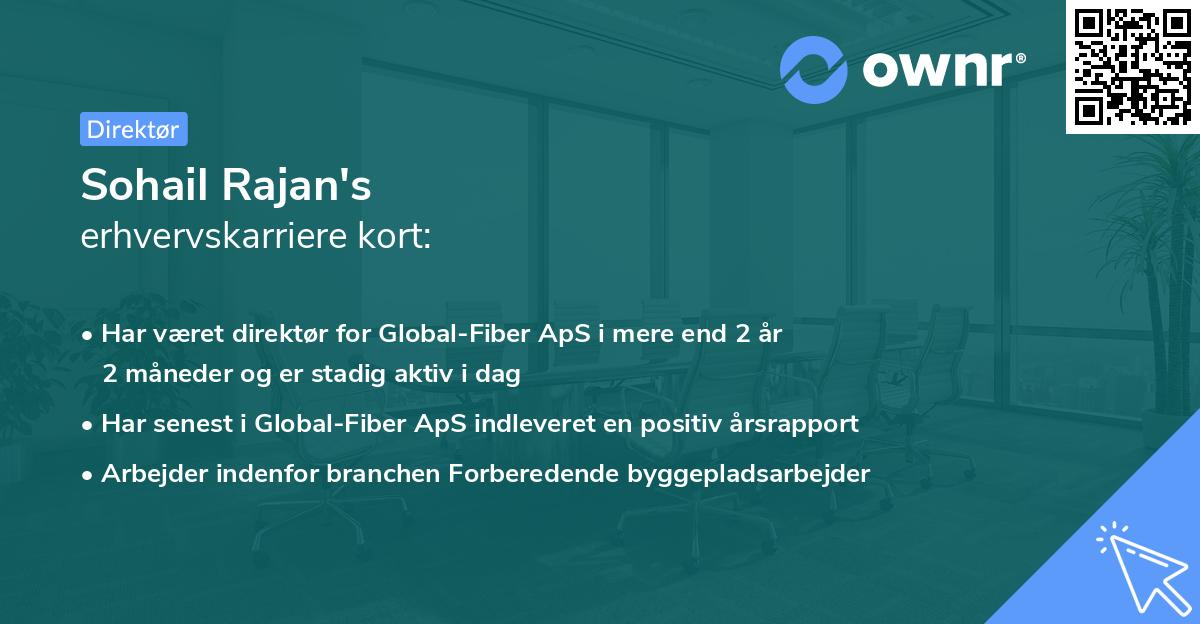 Sohail Rajan's erhvervskarriere kort