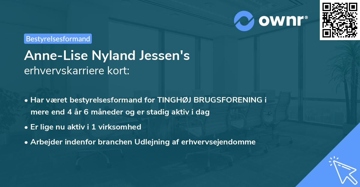 Anne-Lise Nyland Jessen's erhvervskarriere kort