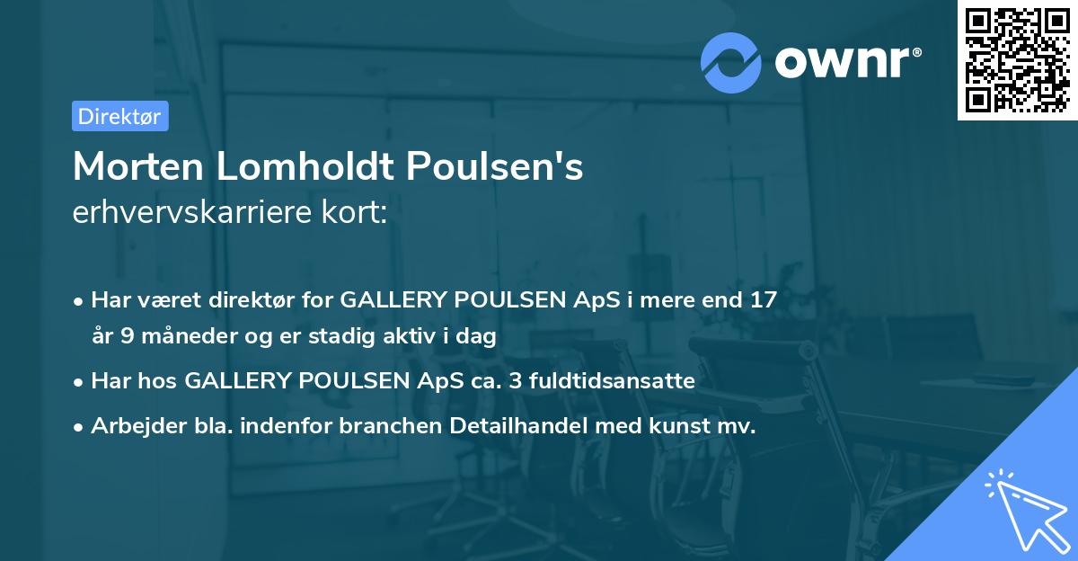 Morten Lomholdt Poulsen's erhvervskarriere kort