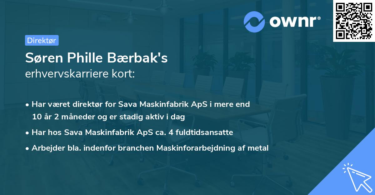 Søren Phille Bærbak's erhvervskarriere kort