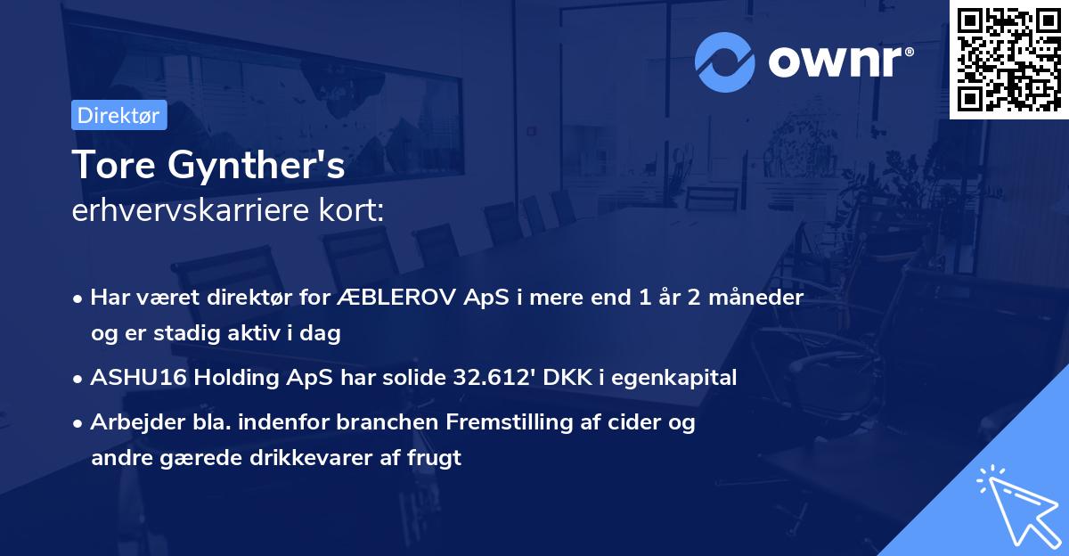 Tore Gynther's erhvervskarriere kort