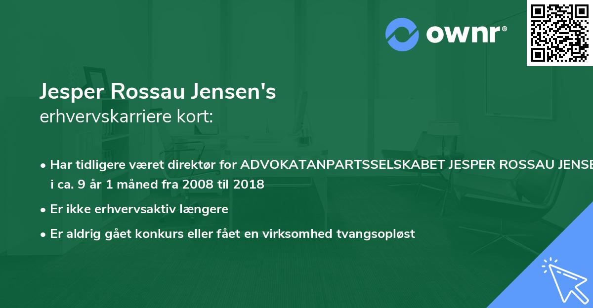 Jesper Rossau Jensen's erhvervskarriere kort