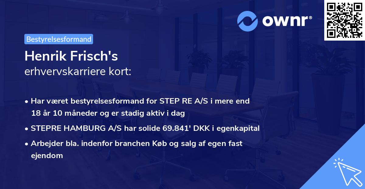 Henrik Frisch's erhvervskarriere kort