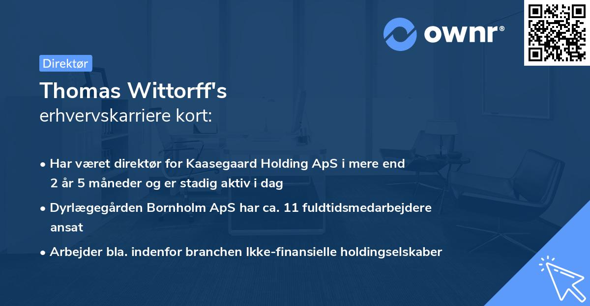 Thomas Wittorff's erhvervskarriere kort