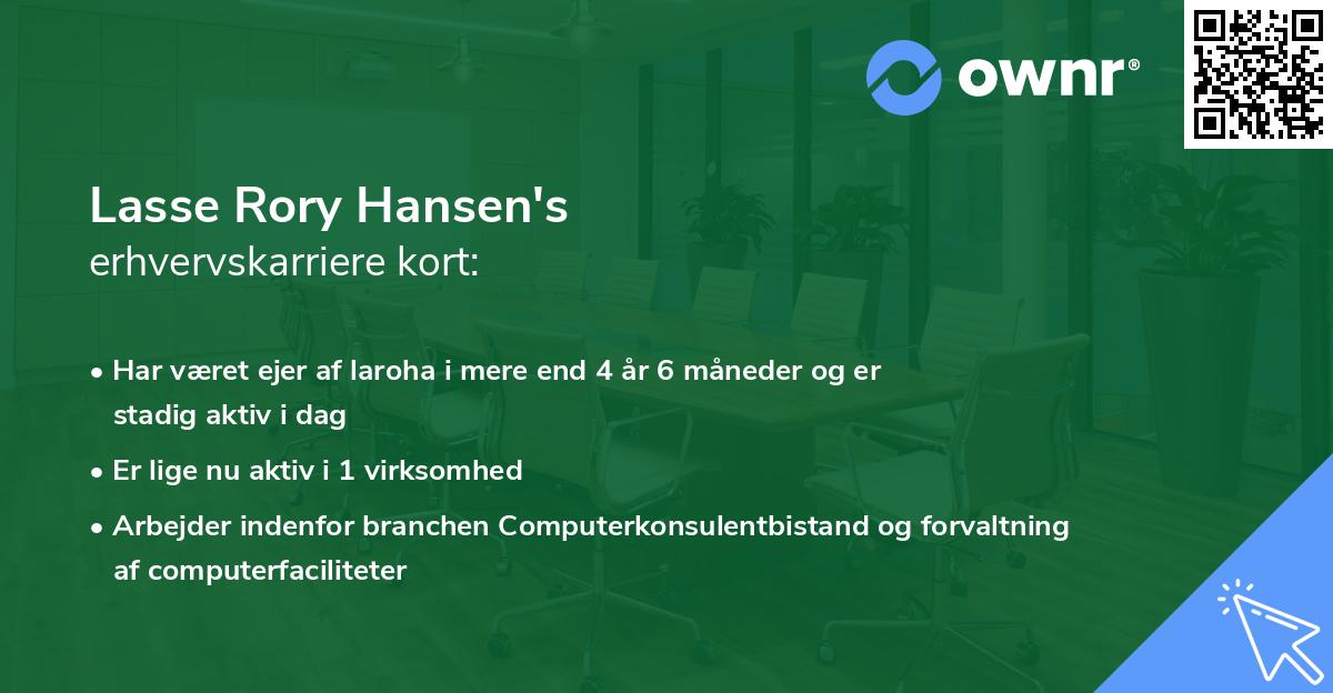 Lasse Rory Hansen's erhvervskarriere kort