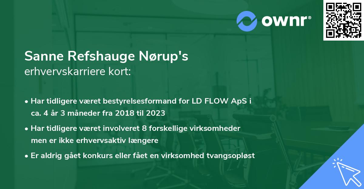 Sanne Refshauge Nørup's erhvervskarriere kort