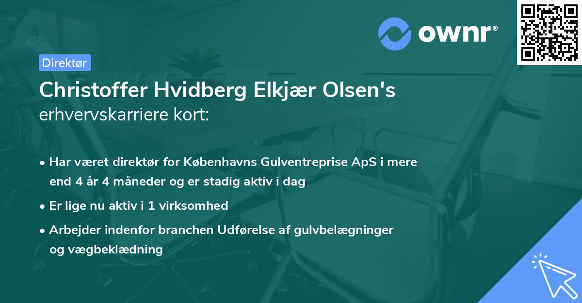 Christoffer Hvidberg Elkjær Olsen's erhvervskarriere kort