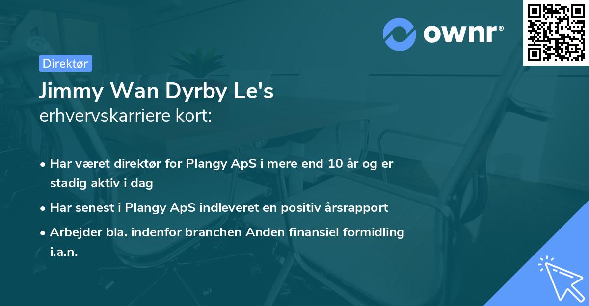 Jimmy Wan Dyrby Le's erhvervskarriere kort