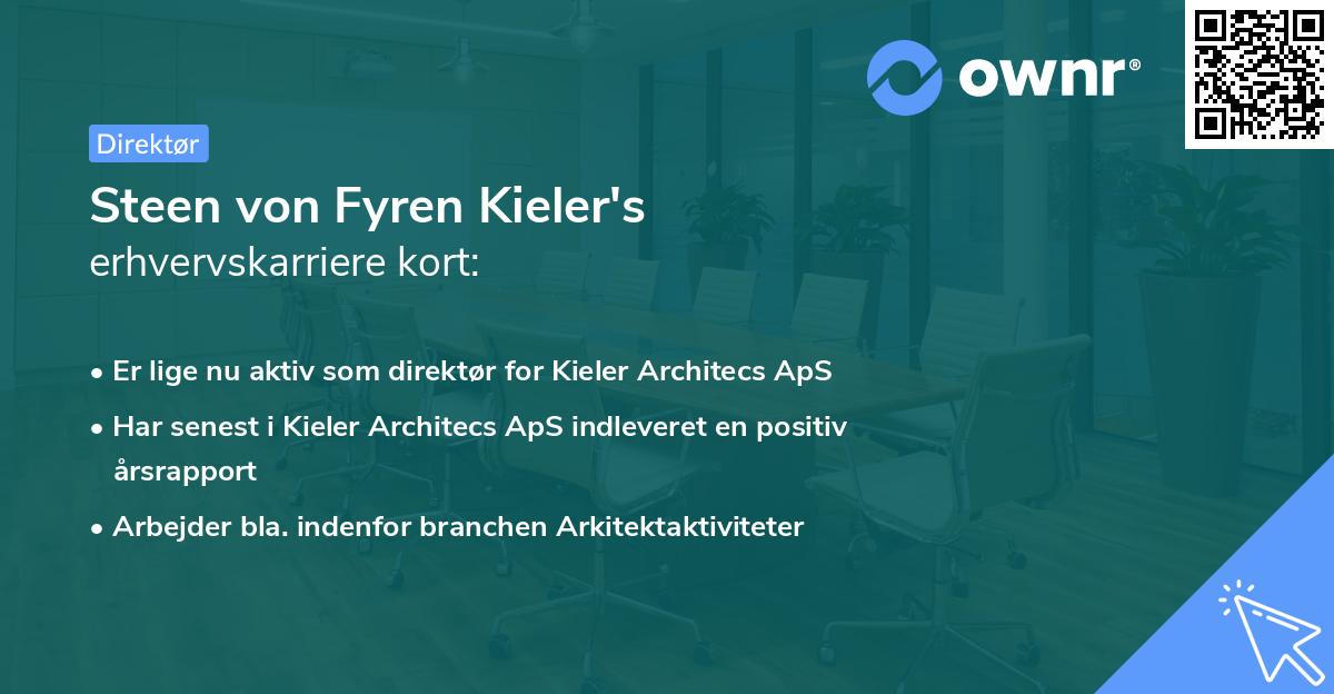 Steen von Fyren Kieler's erhvervskarriere kort