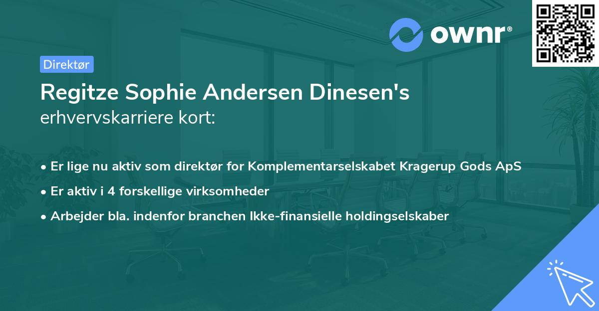 Regitze Sophie Andersen Dinesen's erhvervskarriere kort