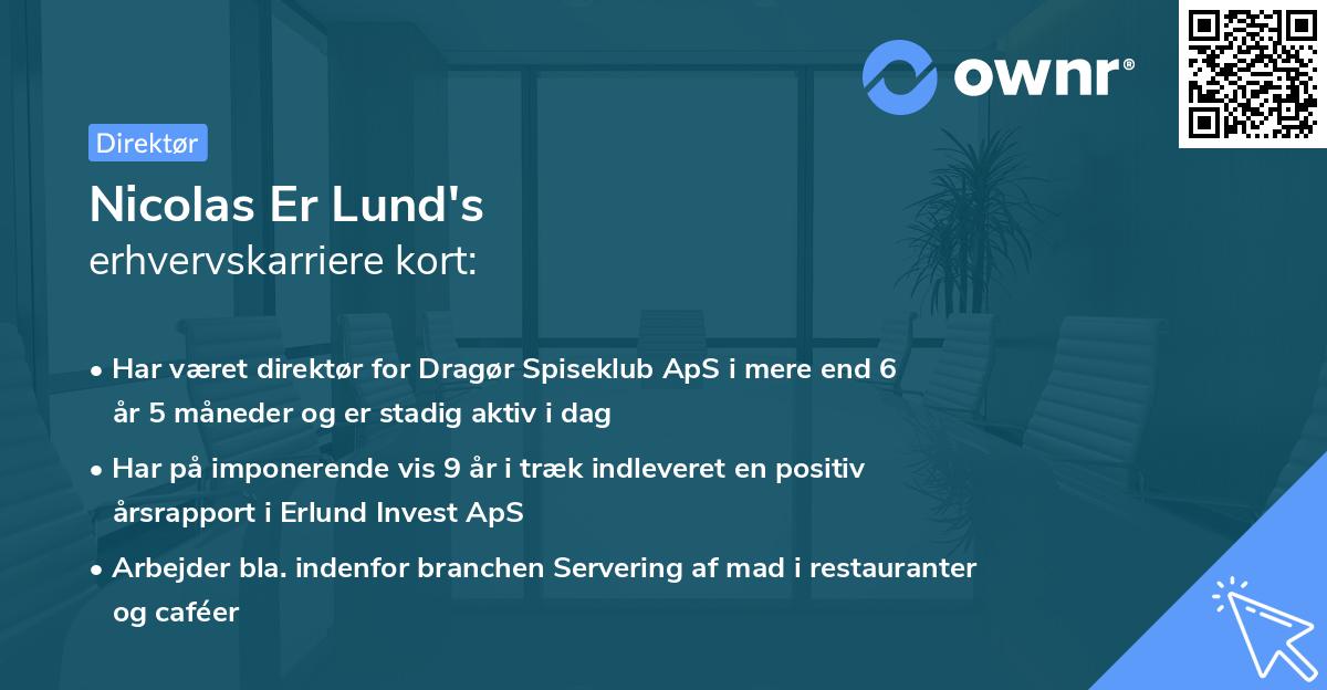 Nicolas Er Lund's erhvervskarriere kort