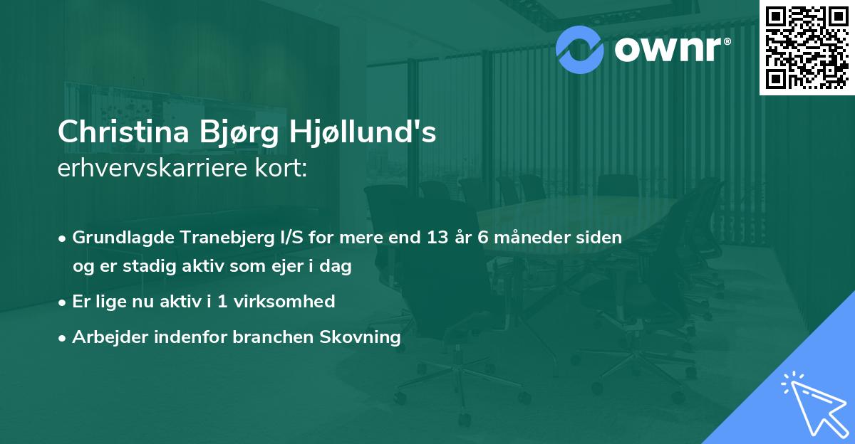 Christina Bjørg Hjøllund's erhvervskarriere kort