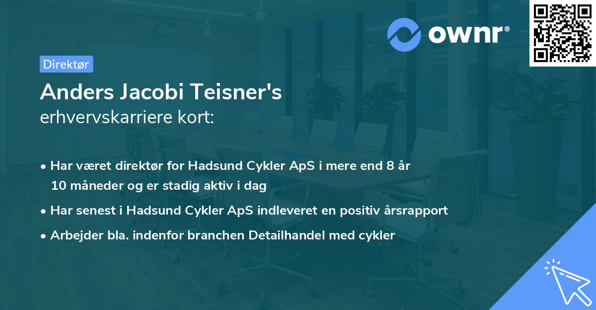 Anders Jacobi Teisner's erhvervskarriere kort