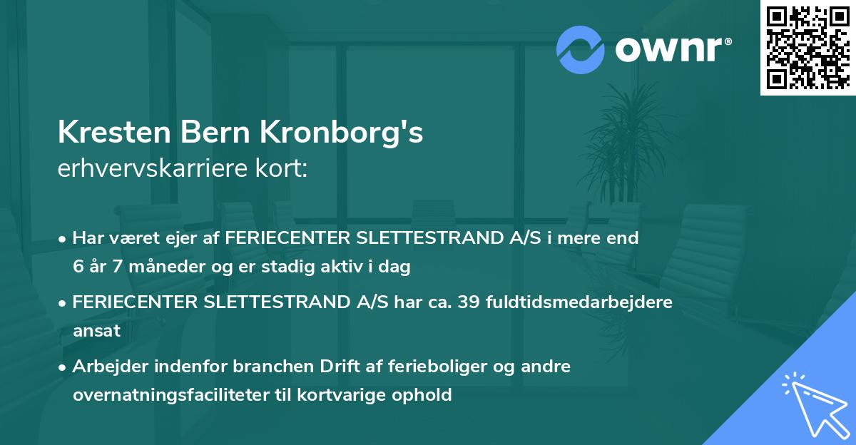 Kresten Bern Kronborg's erhvervskarriere kort