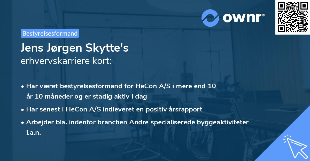 Jens Jørgen Skytte's erhvervskarriere kort