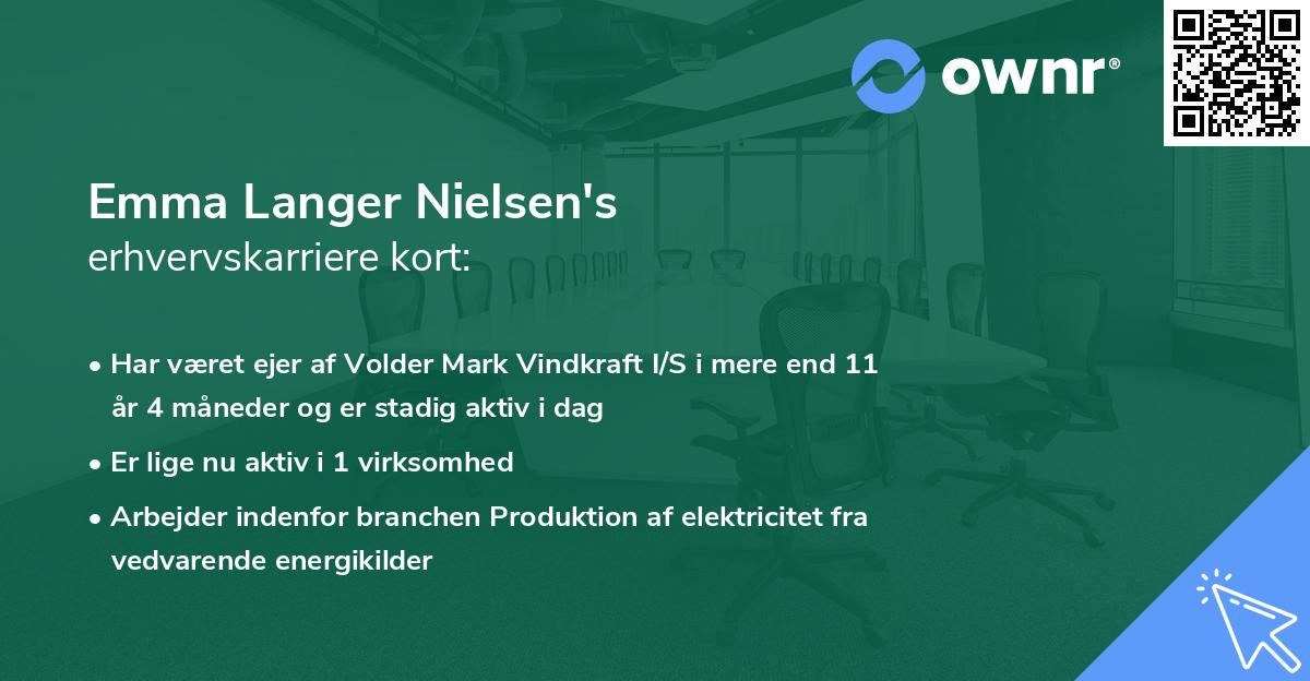 Emma Langer Nielsen's erhvervskarriere kort