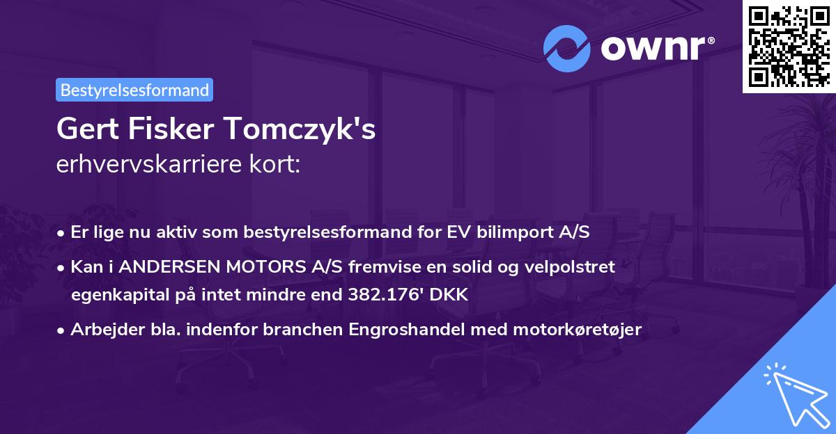 Gert Fisker Tomczyk's erhvervskarriere kort