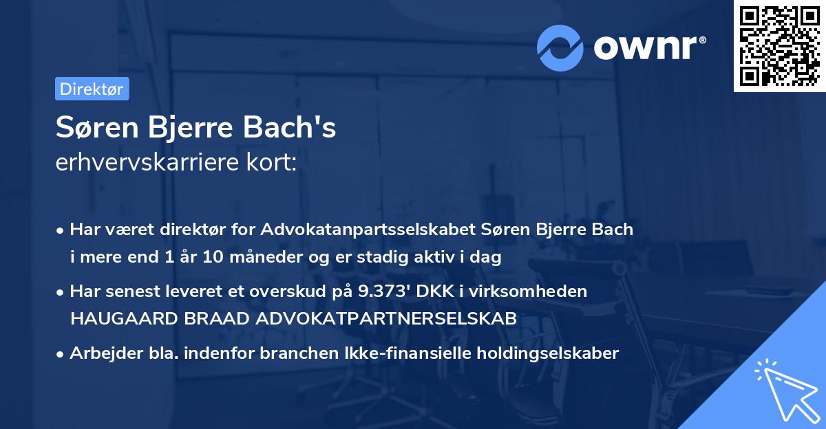 Søren Bjerre Bach's erhvervskarriere kort