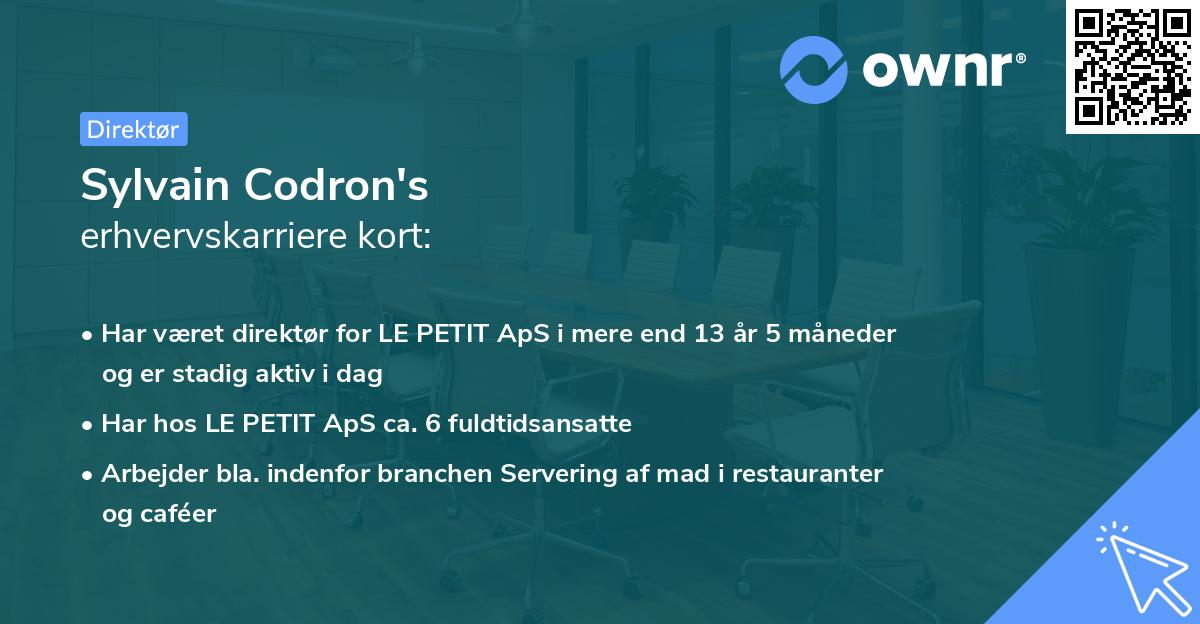 Sylvain Codron's erhvervskarriere kort