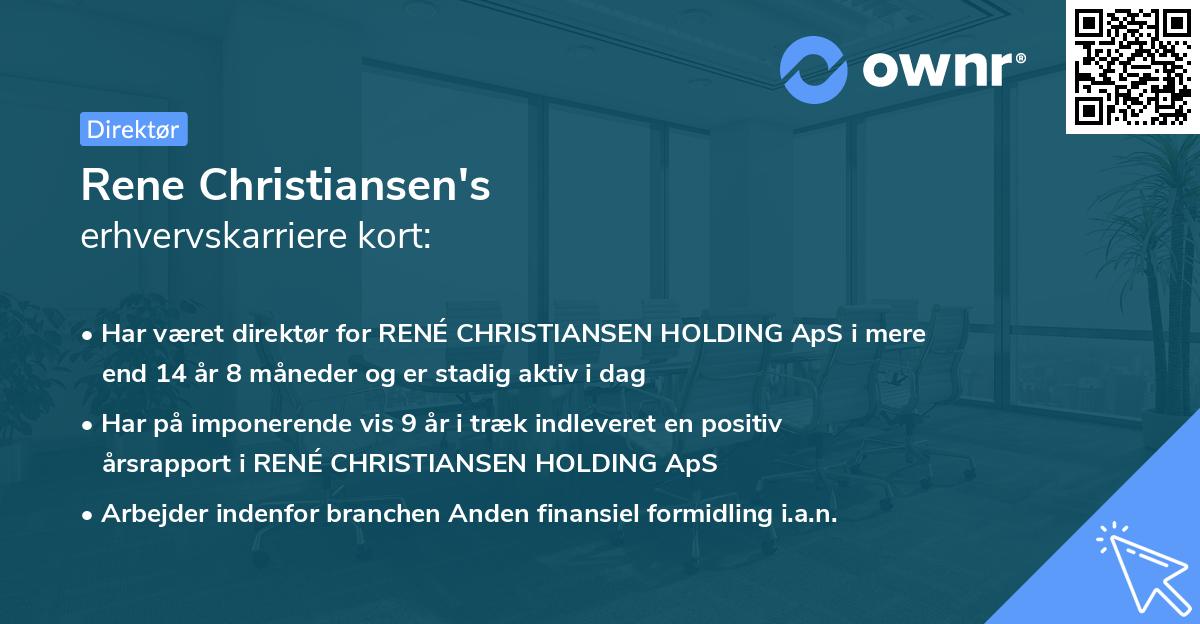 Rene Christiansen's erhvervskarriere kort