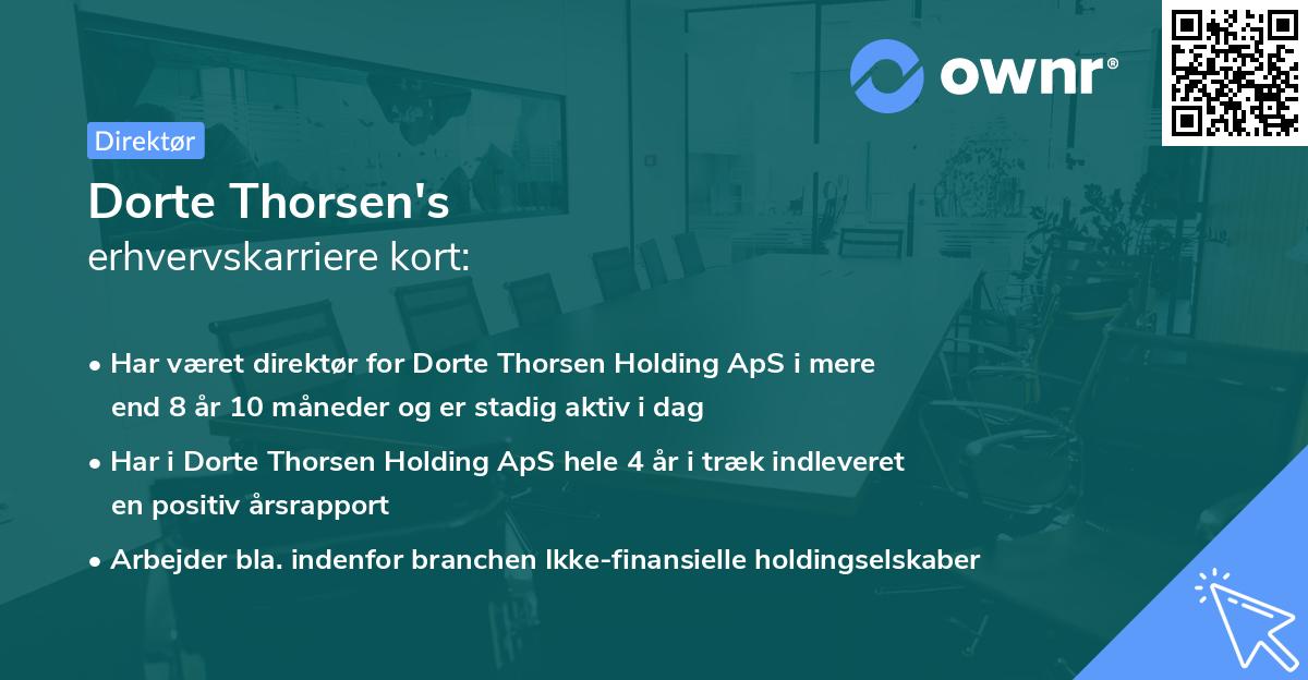 Dorte Thorsen's erhvervskarriere kort