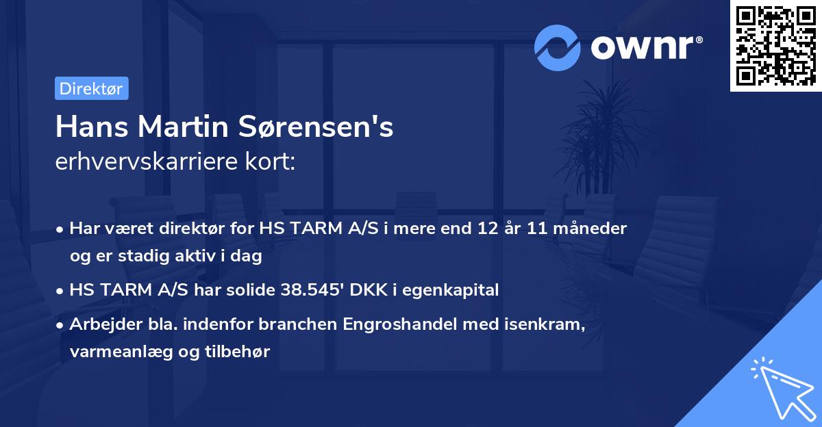 Hans Martin Sørensen's erhvervskarriere kort