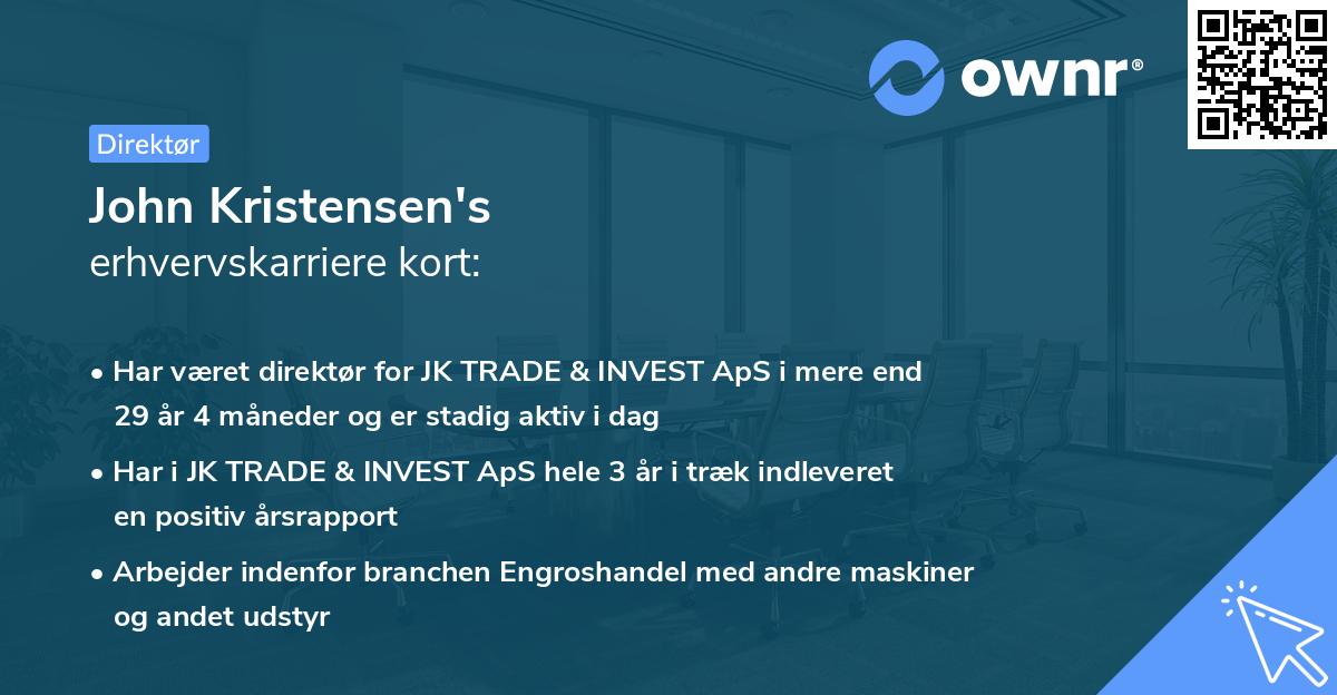 John Kristensen's erhvervskarriere kort