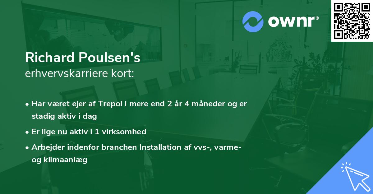 Richard Poulsen's erhvervskarriere kort