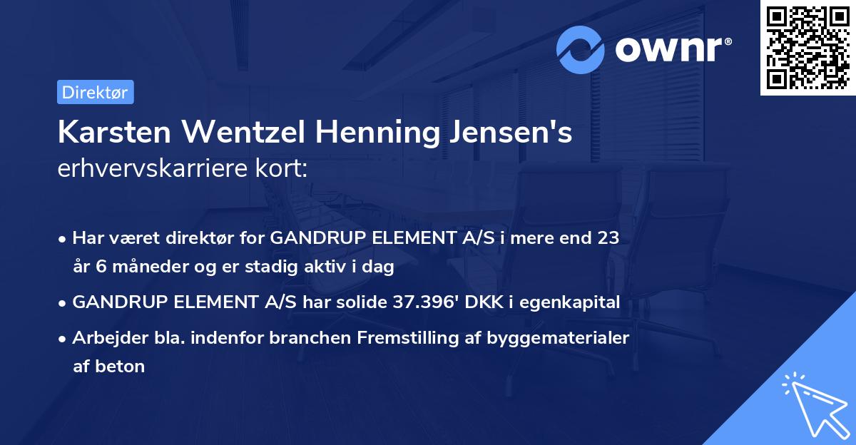Karsten Wentzel Henning Jensen's erhvervskarriere kort