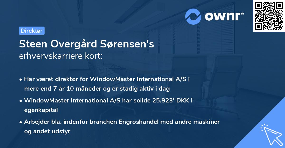 Steen Overgård Sørensen's erhvervskarriere kort