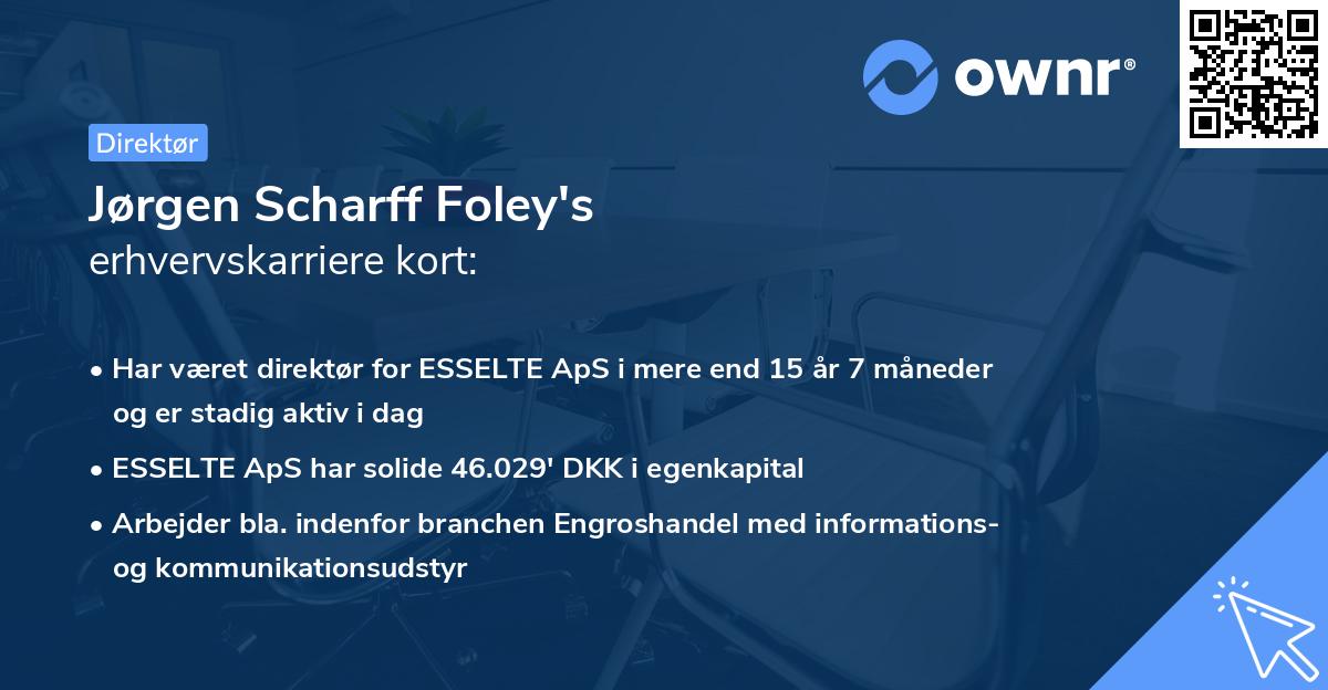 Jørgen Scharff Foley's erhvervskarriere kort