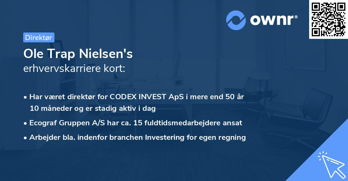 Ole Trap Nielsen's erhvervskarriere kort