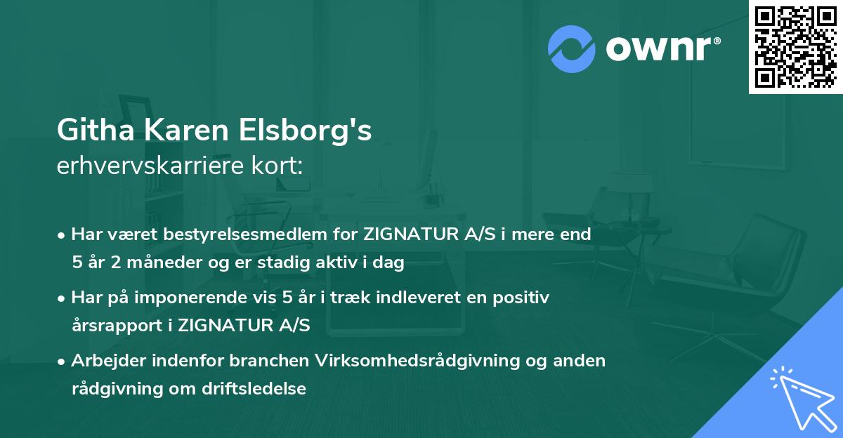 Githa Karen Elsborg's erhvervskarriere kort