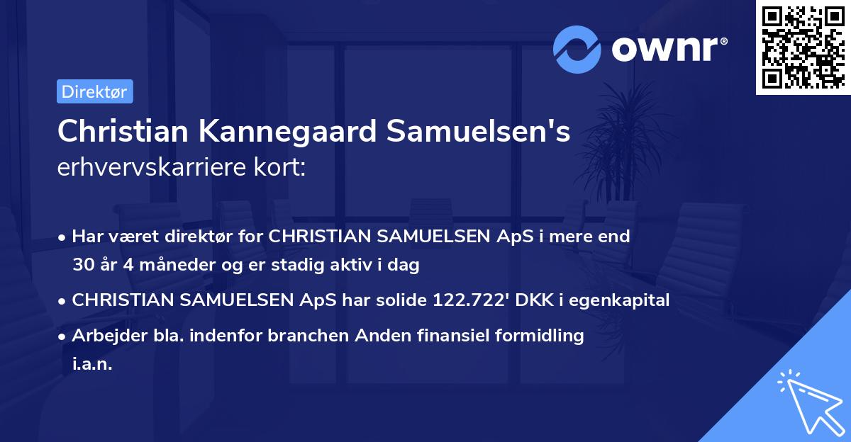 Christian Kannegaard Samuelsen's erhvervskarriere kort