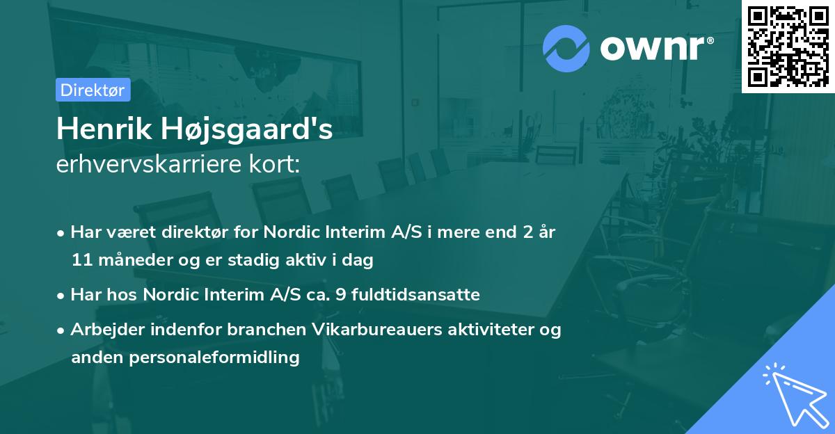 Henrik Højsgaard's erhvervskarriere kort