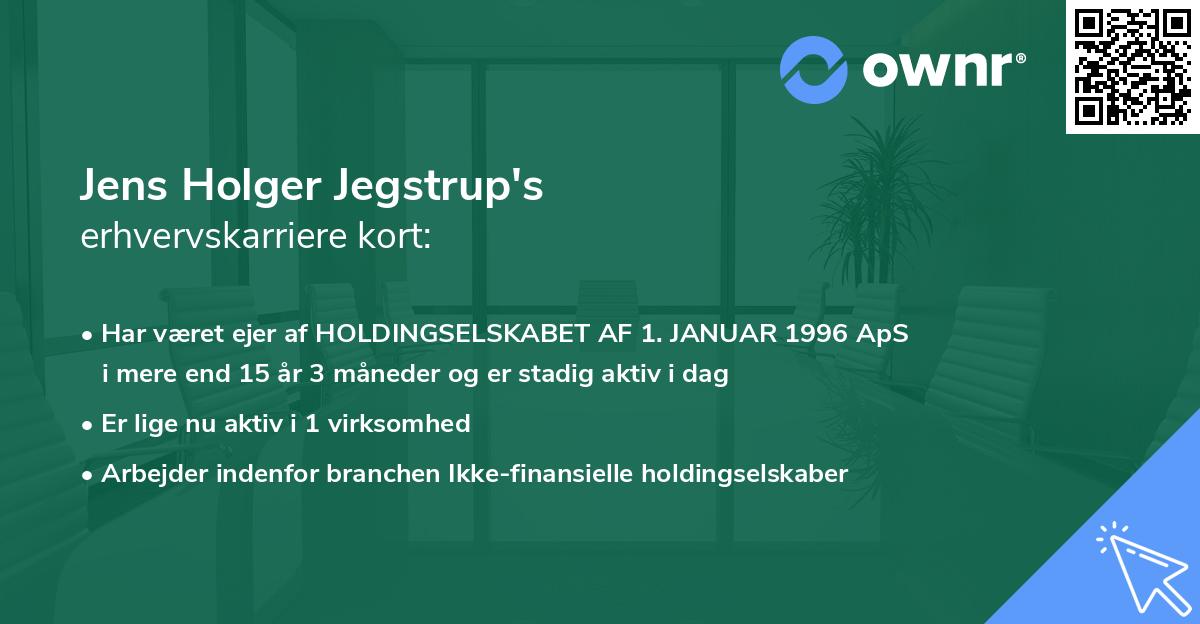Jens Holger Jegstrup's erhvervskarriere kort