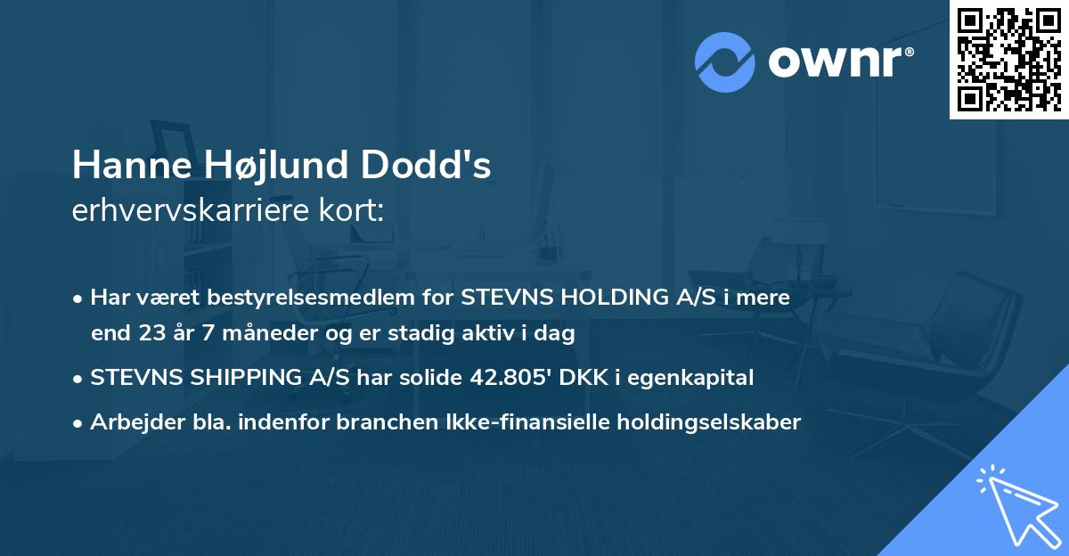 Hanne Højlund Dodd's erhvervskarriere kort