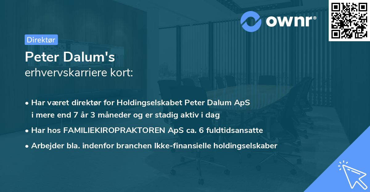 Peter Dalum's erhvervskarriere kort