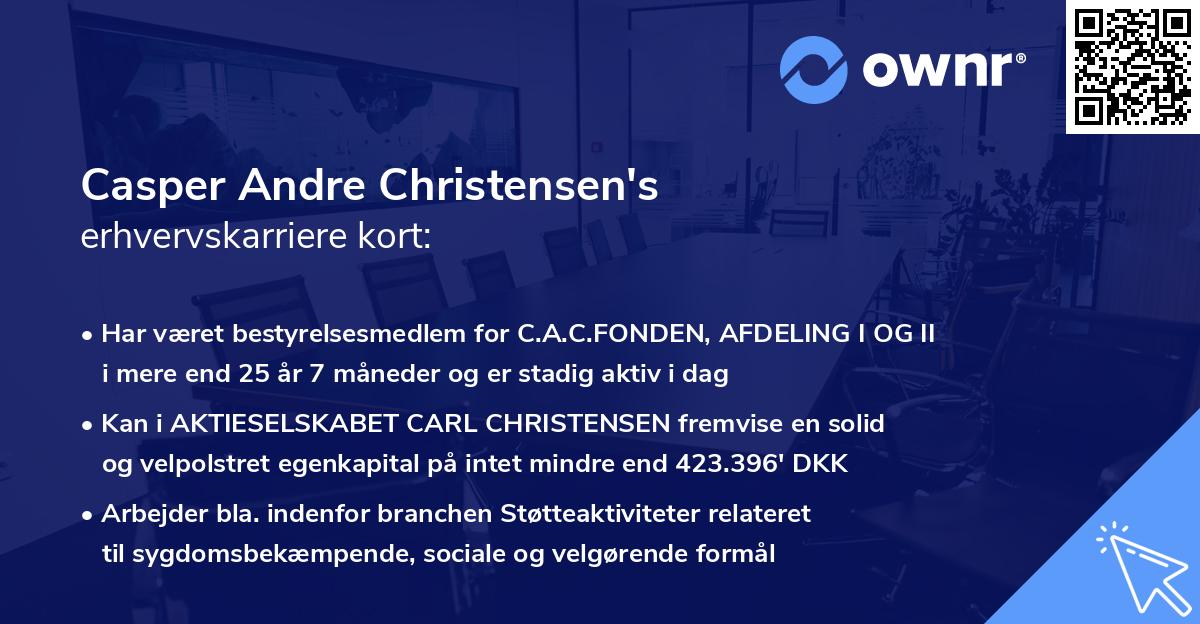 Casper Andre Christensen's erhvervskarriere kort